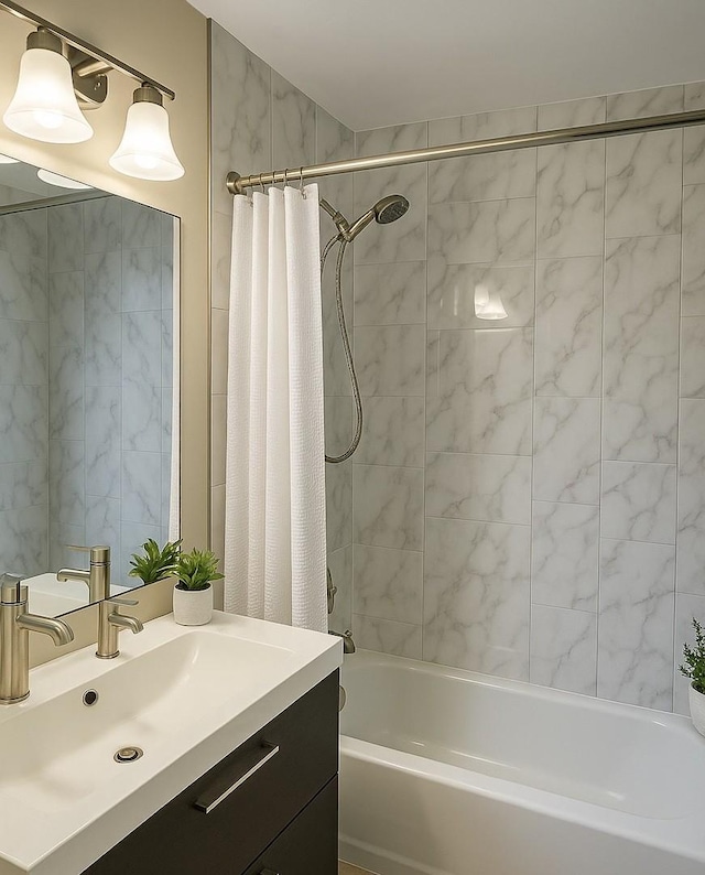 986 Rossmere Ct, Naperville, IL 60540 - bathroom with shower / bath combination with curtain and vanity