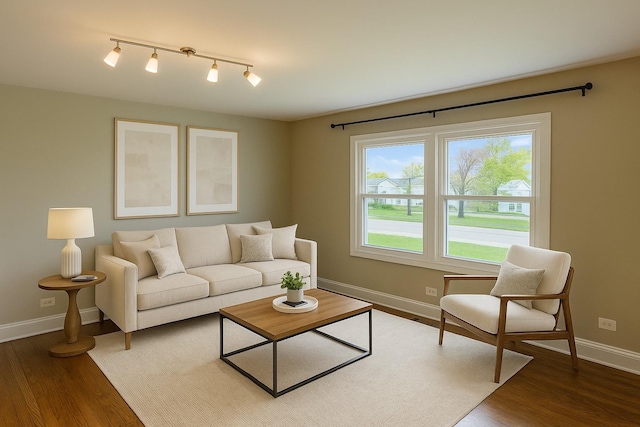 986 Rossmere Ct, Naperville, IL 60540 - living room featuring baseboards and wood finished floors