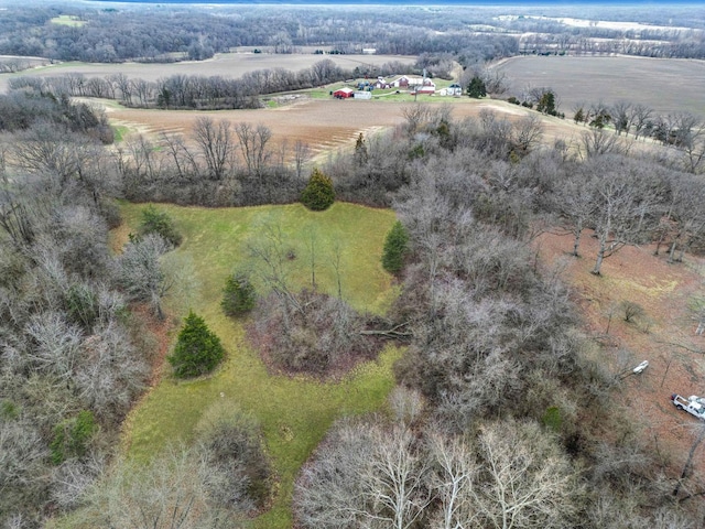 bird's eye view with a rural view