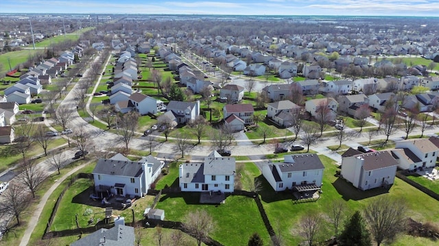 drone / aerial view with a residential view