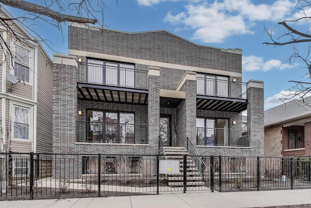 exterior space with a fenced front yard