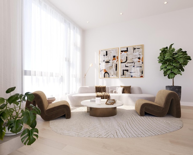 529 N Hartland Ct, Chicago, IL 60622 - living area featuring wood finished floors and recessed lighting