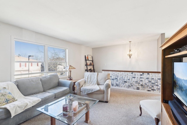 living area with carpet