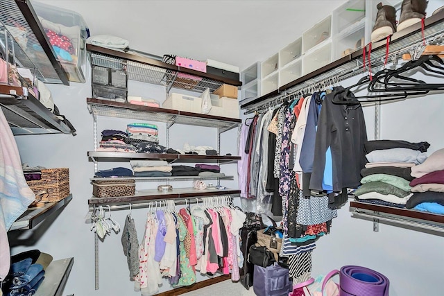 view of walk in closet
