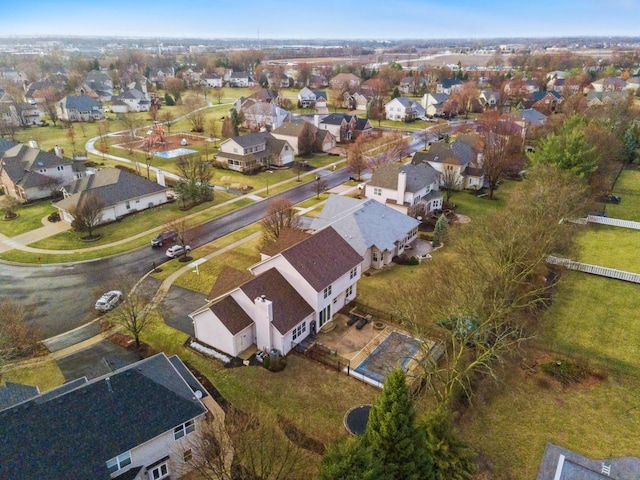 drone / aerial view featuring a residential view