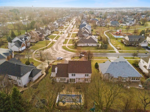 aerial view with a residential view