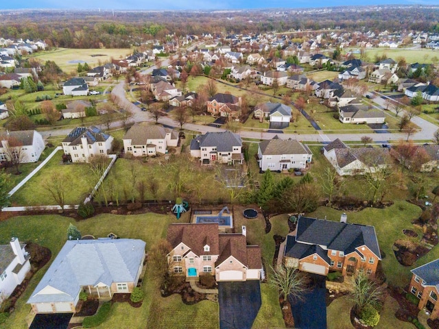 aerial view featuring a residential view