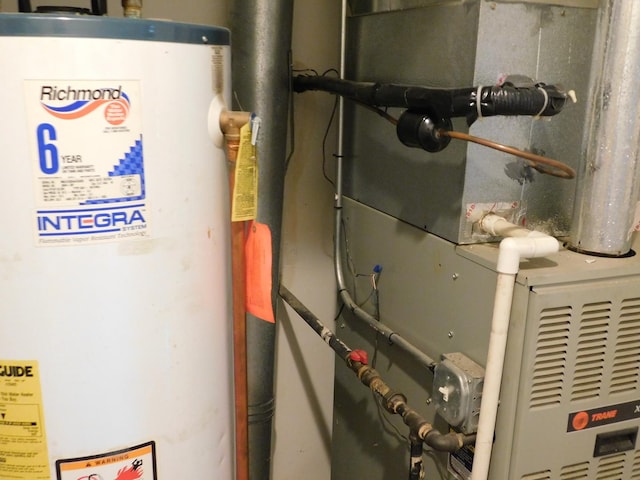 utilities with water heater and heating unit