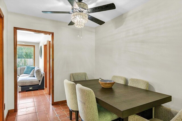 615 Haines Blvd, Champaign, IL 61820 - dining area featuring baseboards and ceiling fan
