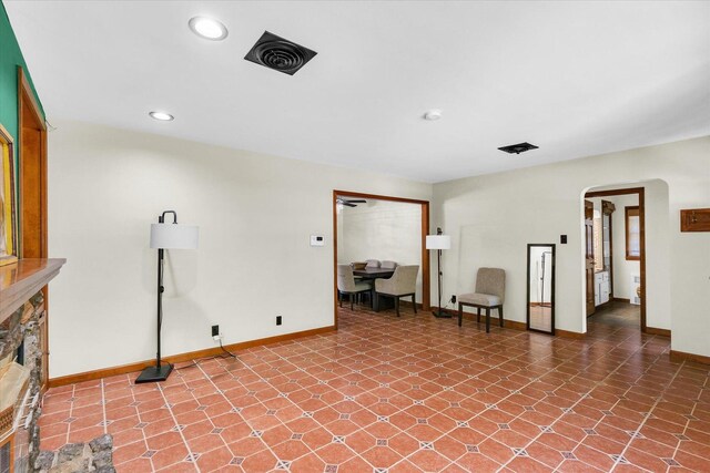 615 Haines Blvd, Champaign, IL 61820 - interior space with recessed lighting, a fireplace, visible vents, and baseboards