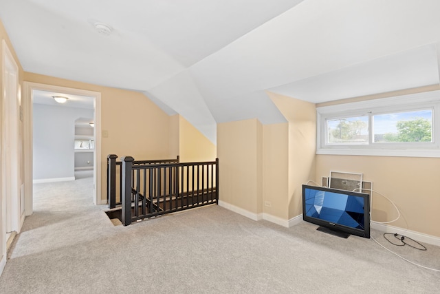 7559 S Michigan Ave, Chicago, IL 60619 - additional living space featuring carpet flooring, vaulted ceiling, and baseboards