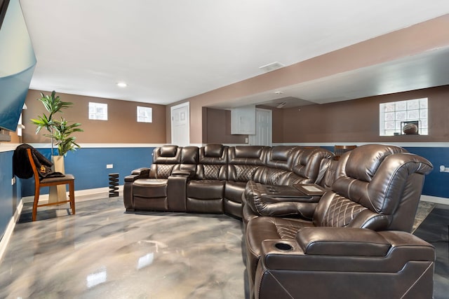 7559 S Michigan Ave, Chicago, IL 60619 - cinema room with baseboards, concrete flooring, and recessed lighting