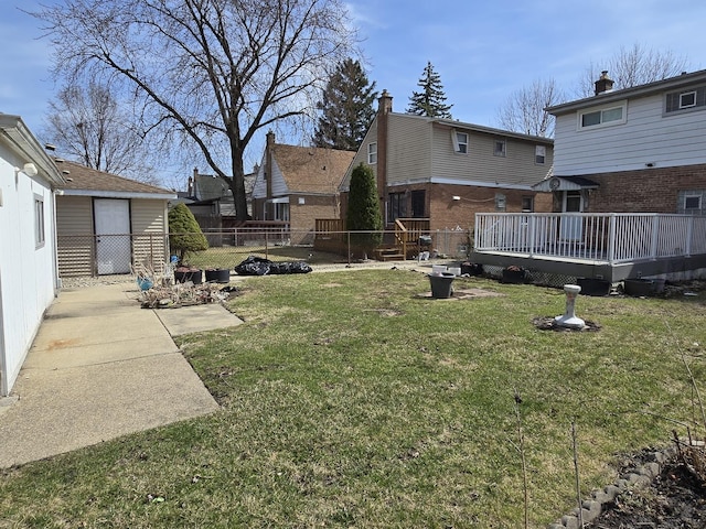 40 166th Pl, Calumet City, IL 60409 - view of yard featuring a wooden deck and a fenced backyard