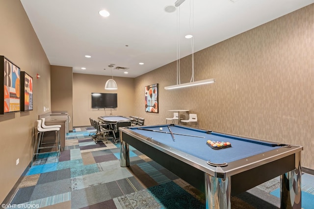 225 N Columbus Dr Unit 5703, Chicago, IL 60601 - recreation room with baseboards, recessed lighting, and pool table