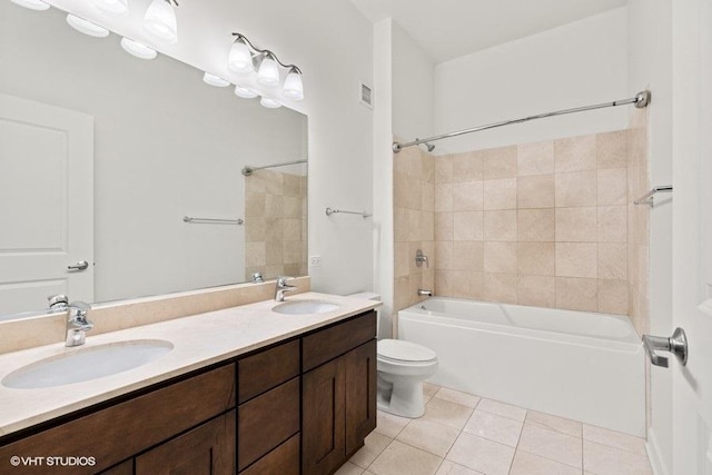 225 N Columbus Dr Unit 5703, Chicago, IL 60601 - bathroom featuring tile patterned flooring, double vanity, bathtub / shower combination, and toilet