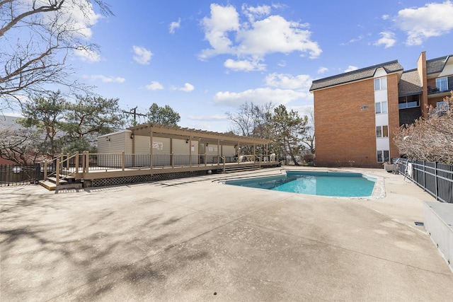 4221 Saratoga Ave Unit 310-A, Downers Grove, IL 60515 - pool featuring a patio area, fence, and a deck