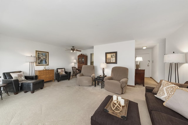 4221 Saratoga Ave Unit 310-A, Downers Grove, IL 60515 - living area featuring light colored carpet and ceiling fan