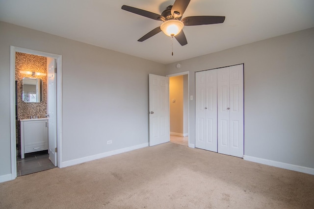1344 Superior Ave, Calumet City, IL 60409 - unfurnished bedroom with a closet, baseboards, carpet, and ensuite bathroom