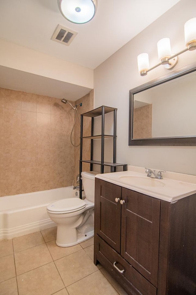 1344 Superior Ave, Calumet City, IL 60409 - full bathroom featuring visible vents, toilet, tile patterned flooring, bathing tub / shower combination, and vanity