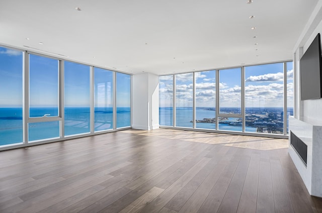 363 E Wacker Dr Unit 6306, Chicago, IL 60601 - empty room with a wall of windows, wood finished floors, and plenty of natural light