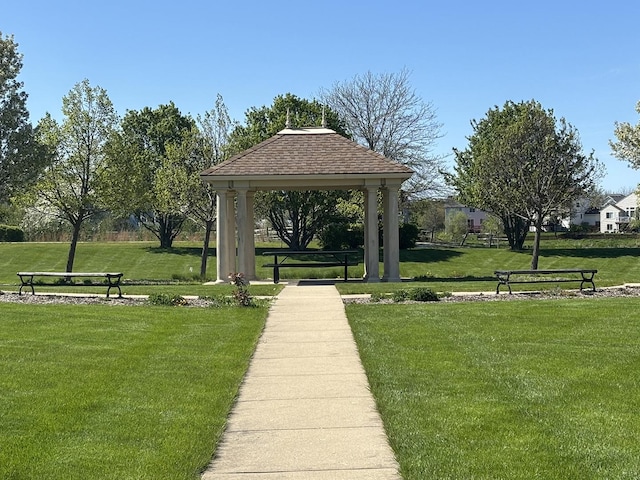 3905 Neubauer Cir Unit 204, Lindenhurst, IL 60046 - view of home's community with a gazebo and a yard