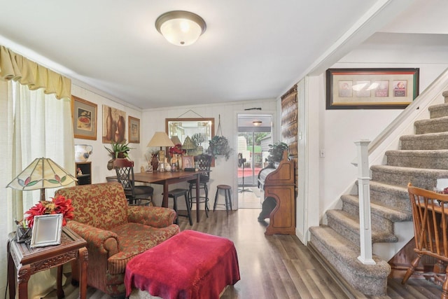 7616 Orchard Rd, Wonder Lake, IL 60097 - living room with wood finished floors and stairs