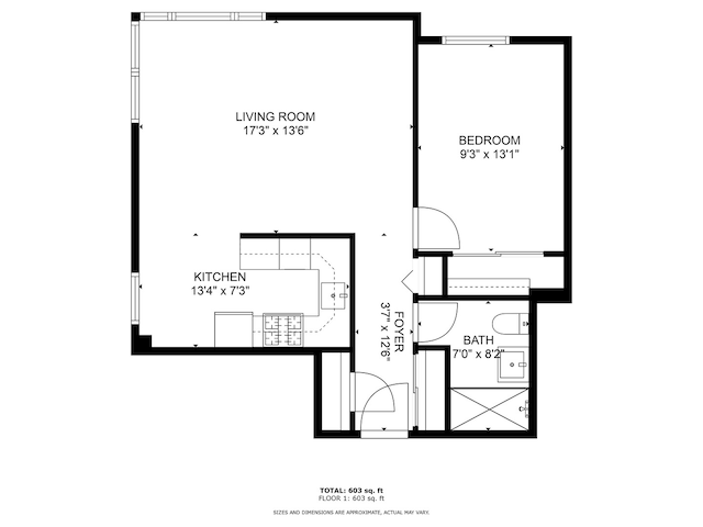 2411 W Balmoral Ave Unit 1F, Chicago, IL 60625 - view of room layout