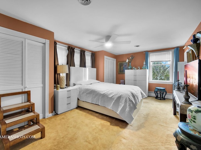 173 Pomeroy Ave, Crystal Lake, IL 60014 - bedroom with carpet, a ceiling fan, and multiple closets