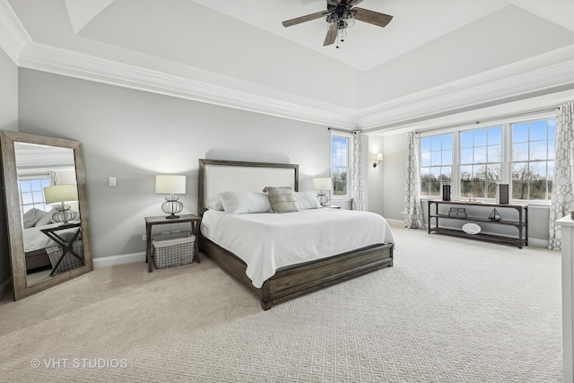 6 Shenandoah Cir S, Barrington, IL 60010 - bedroom with multiple windows, carpet, and a tray ceiling