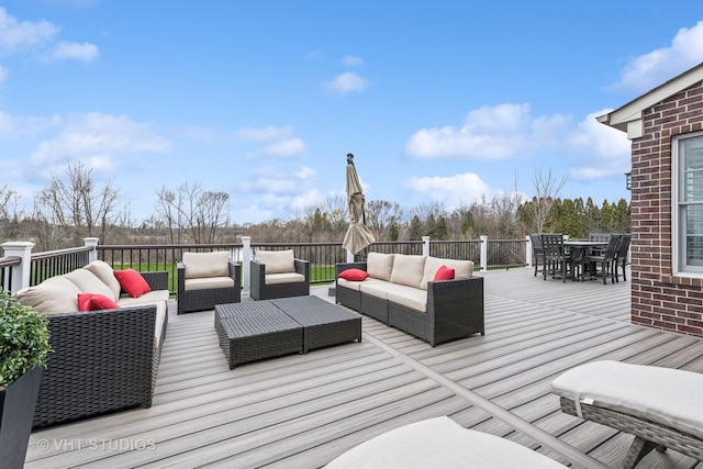 6 Shenandoah Cir S, Barrington, IL 60010 - wooden terrace featuring an outdoor living space and outdoor dining space