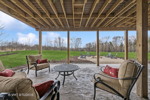 6 Shenandoah Cir S, Barrington, IL 60010 - view of patio / terrace featuring an outdoor fire pit