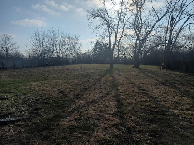 view of yard with fence