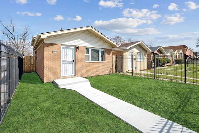 1158 W 111th St, Chicago, IL 60643 - bungalow-style home with a fenced backyard, a front yard, and brick siding