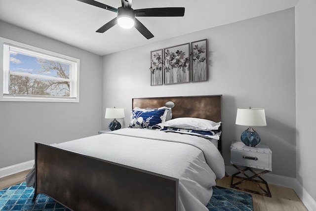 1158 W 111th St, Chicago, IL 60643 - bedroom with wood finished floors, baseboards, and a ceiling fan