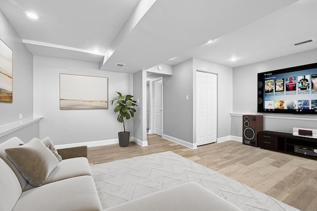 1158 W 111th St, Chicago, IL 60643 - living area with wood finished floors, baseboards, visible vents, and recessed lighting