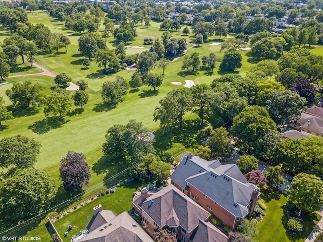 birds eye view of property featuring view of golf course