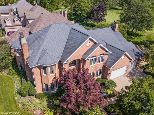 bird's eye view with a residential view