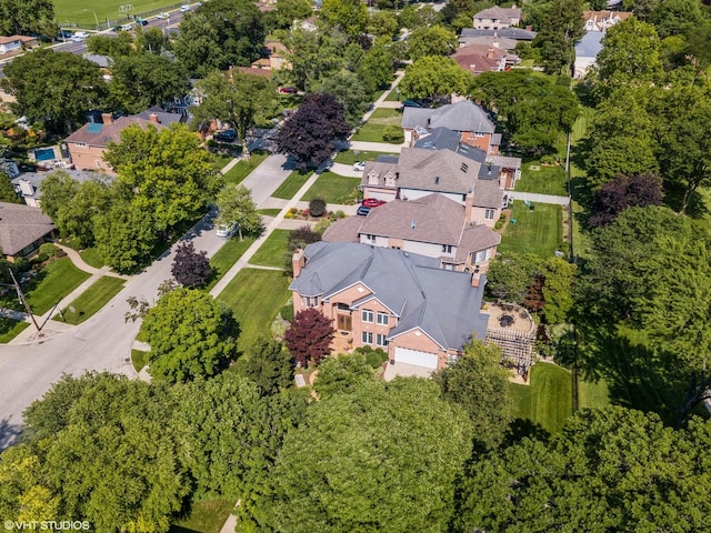 aerial view featuring a residential view
