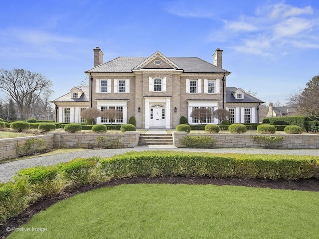 330 S County Line Rd, Hinsdale, IL 60521 - colonial home with a chimney and a front yard