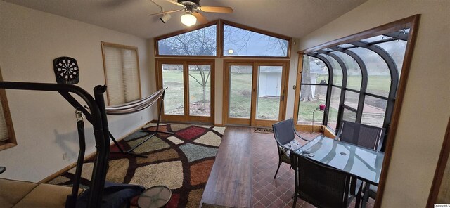 508 N Fayette, Carthage, IL 62321 - office area featuring vaulted ceiling, ceiling fan, and plenty of natural light