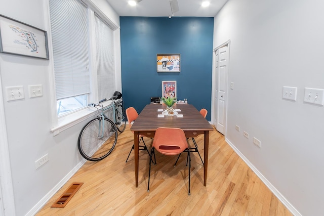 1304 N Campbell Ave, Chicago, IL 60622 - dining space featuring baseboards, light wood-style flooring, and visible vents