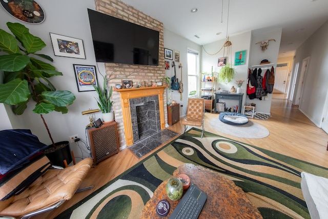 1304 N Campbell Ave, Chicago, IL 60622 - living area featuring wood finished floors and a fireplace