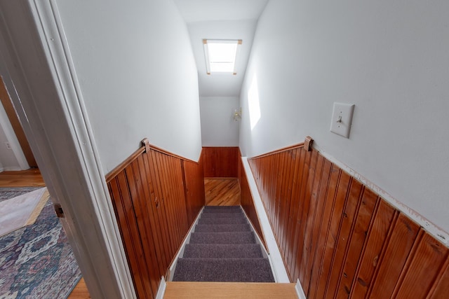 1304 N Campbell Ave, Chicago, IL 60622 - staircase with wood walls and wainscoting