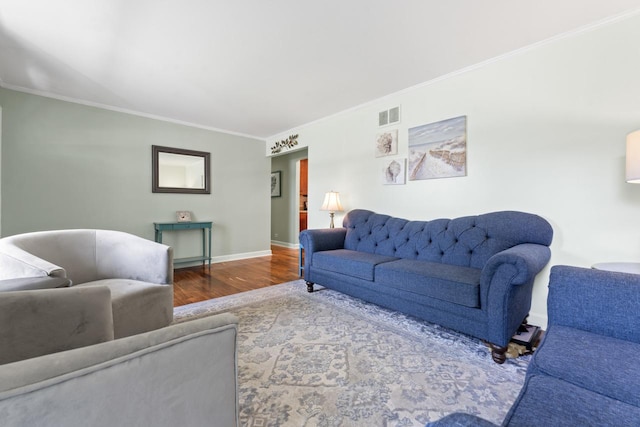 23610 N Overhill Dr, Lake Zurich, IL 60047 - living area with wood finished floors, crown molding, and baseboards