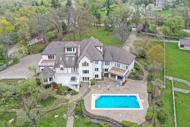 10 Old Hart Rd, Barrington Hills, IL 60010 - view from above of property featuring a pool area