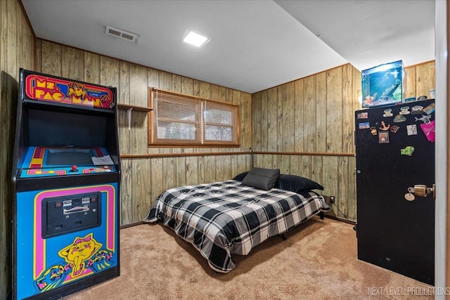 602 S Vista Dr, Algonquin, IL 60102 - carpeted bedroom with wood walls