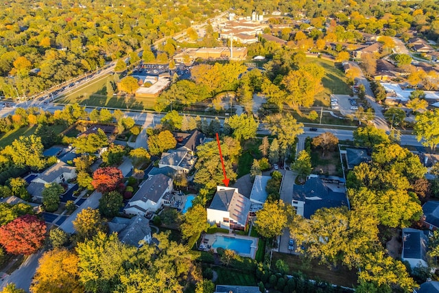 bird's eye view featuring a residential view