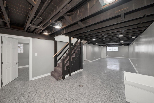 3012 N Knox Ave, Chicago, IL 60641 - basement with stairs and baseboards