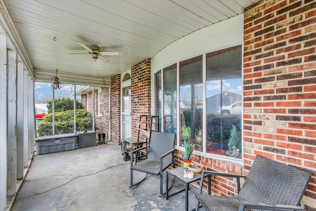 view of patio with ceiling fan