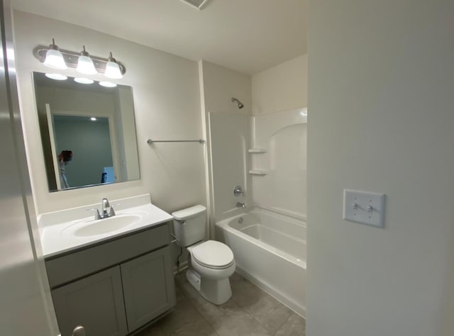 32004 Savannah Dr, Lakemoor, IL 60051 - bathroom featuring shower / tub combination, vanity, and tile patterned flooring